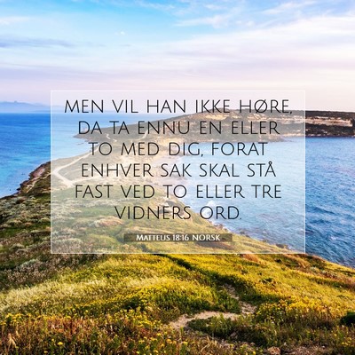 Picture 07 - Matteus 18:16 NORSK - men vil han ikke høre, da ta ennu en eller to - Bible Verse Picture
