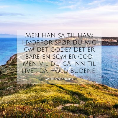 Picture 07 - Matteus 19:17 NORSK - Men han sa til ham: Hvorfor spør du mig om det - Bible Verse Picture
