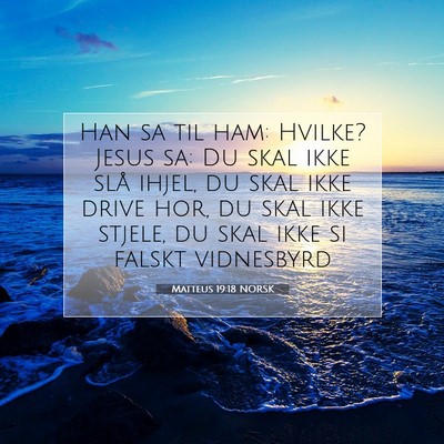 Picture 07 - Matteus 19:18 NORSK - Han sa til ham: Hvilke? Jesus sa: Du skal ikke - Bible Verse Picture