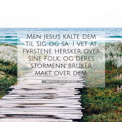 Picture 07 - Matteus 20:25 NORSK - Men Jesus kalte dem til sig og sa: I vet at - Bible Verse Picture
