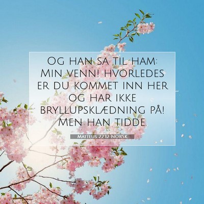Picture 07 - Matteus 22:12 NORSK - Og han sa til ham: Min venn! hvorledes er du - Bible Verse Picture