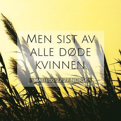 Picture 07 - Matteus 22:27 NORSK - Men sist av alle døde - Bible Verse Picture