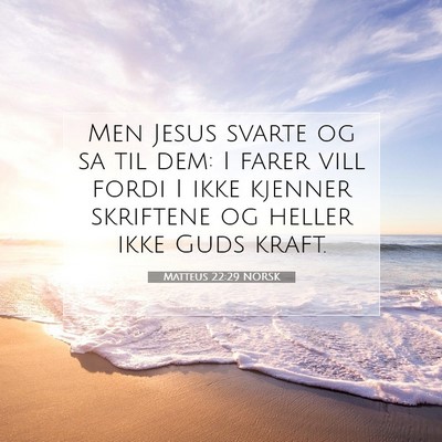 Picture 07 - Matteus 22:29 NORSK - Men Jesus svarte og sa til dem: I farer vill - Bible Verse Picture