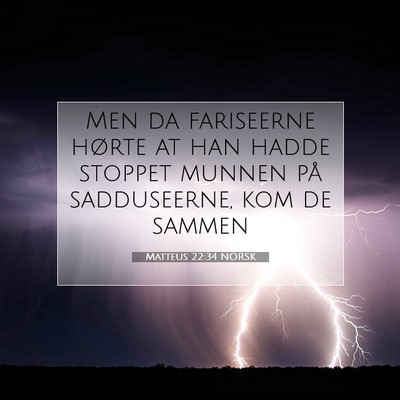 Picture 07 - Matteus 22:34 NORSK - Men da fariseerne hørte at han hadde stoppet - Bible Verse Picture