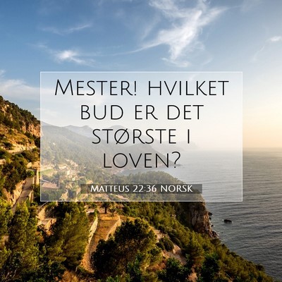 Picture 07 - Matteus 22:36 NORSK - Mester! hvilket bud er det største i - Bible Verse Picture