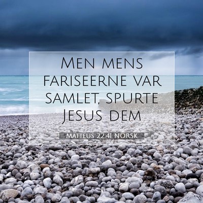 Picture 07 - Matteus 22:41 NORSK - Men mens fariseerne var samlet, spurte Jesus - Bible Verse Picture