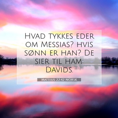 Picture 07 - Matteus 22:42 NORSK - Hvad tykkes eder om Messias? hvis sønn er han? - Bible Verse Picture