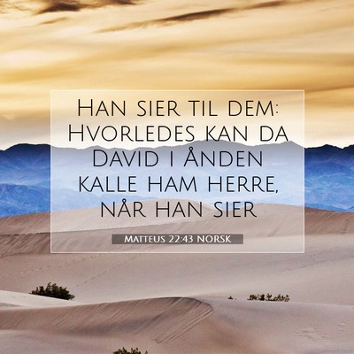 Picture 07 - Matteus 22:43 NORSK - Han sier til dem: Hvorledes kan da David i Ånden - Bible Verse Picture