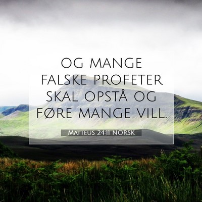 Picture 07 - Matteus 24:11 NORSK - og mange falske profeter skal opstå og føre - Bible Verse Picture