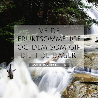 Picture 07 - Matteus 24:19 NORSK - Ve de fruktsommelige og dem som gir die, i de - Bible Verse Picture