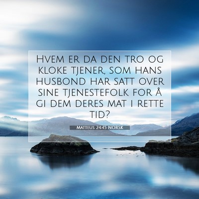 Picture 07 - Matteus 24:45 NORSK - Hvem er da den tro og kloke tjener, som hans - Bible Verse Picture