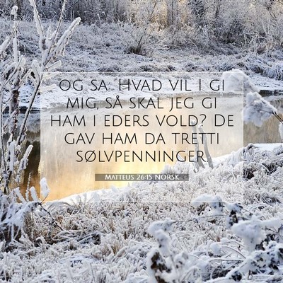Picture 07 - Matteus 26:15 NORSK - og sa: Hvad vil I gi mig, så skal jeg gi ham i - Bible Verse Picture