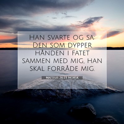 Picture 07 - Matteus 26:23 NORSK - Han svarte og sa: Den som dypper hånden i fatet - Bible Verse Picture