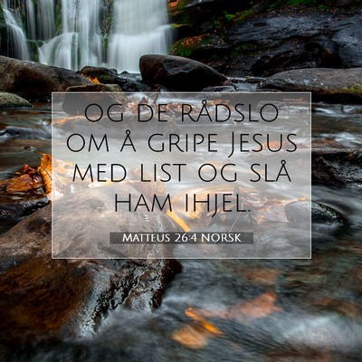 Picture 07 - Matteus 26:4 NORSK - og de rådslo om å gripe Jesus med list og slå - Bible Verse Picture