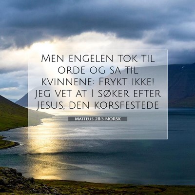 Picture 07 - Matteus 28:5 NORSK - Men engelen tok til orde og sa til kvinnene: - Bible Verse Picture