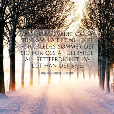 Picture 07 - Matteus 3:15 NORSK - Men Jesus svarte og sa til ham: La det nu skje! - Bible Verse Picture
