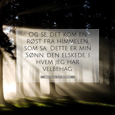 Picture 07 - Matteus 3:17 NORSK - Og se, det kom en røst fra himmelen, som sa: - Bible Verse Picture