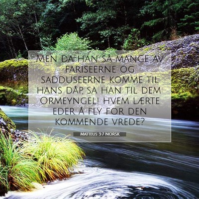 Picture 07 - Matteus 3:7 NORSK - Men da han så mange av fariseerne og sadduseerne - Bible Verse Picture