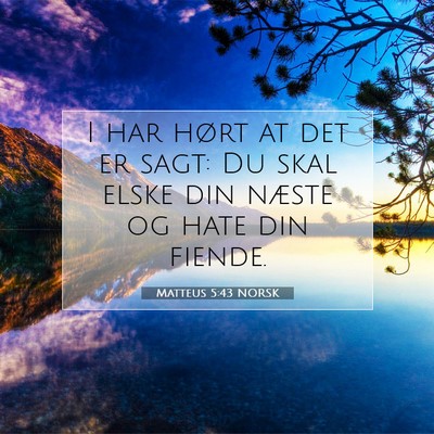 Picture 07 - Matteus 5:43 NORSK - I har hørt at det er sagt: Du skal elske din - Bible Verse Picture