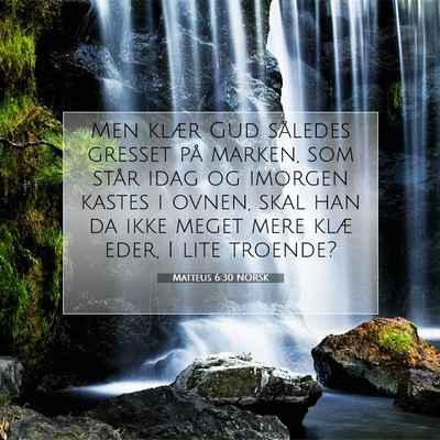 Picture 07 - Matteus 6:30 NORSK - Men klær Gud således gresset på marken, som - Bible Verse Picture