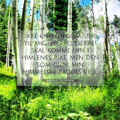 Picture 07 - Matteus 7:21 NORSK - Ikke enhver som sier til mig: Herre! Herre! skal - Bible Verse Picture