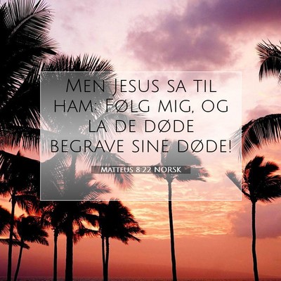 Picture 07 - Matteus 8:22 NORSK - Men Jesus sa til ham: Følg mig, og la de døde - Bible Verse Picture