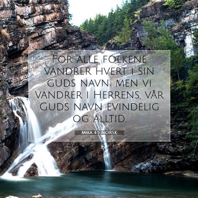 Picture 07 - Mika 4:5 NORSK - For alle folkene vandrer hvert i sin guds navn; - Bible Verse Picture