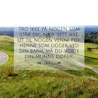 Picture 07 - Mika 7:5 NORSK - Tro ikke på nogen som står dig nær, sett ikke - Bible Verse Picture