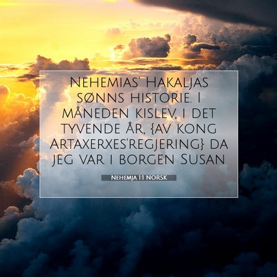 Picture 07 - Nehemja 1:1 NORSK - Nehemias' Hakaljas sønns historie. I måneden - Bible Verse Picture