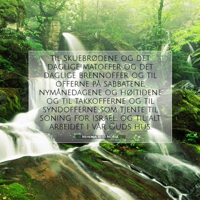 Picture 07 - Nehemja 10:33 NORSK - til skuebrødene og det daglige matoffer og det - Bible Verse Picture