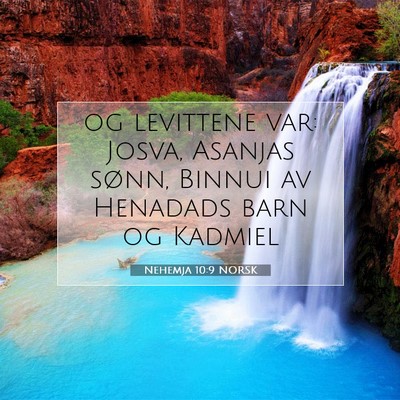 Picture 07 - Nehemja 10:9 NORSK - og levittene var: Josva, Asanjas sønn, Binnui av - Bible Verse Picture