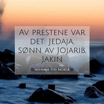 Picture 07 - Nehemja 11:10 NORSK - Av prestene var det: Jedaja, sønn av Jojarib, - Bible Verse Picture