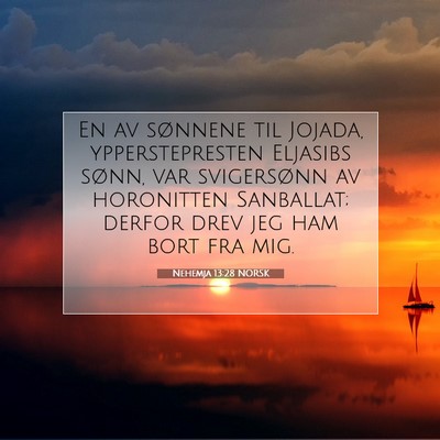 Picture 07 - Nehemja 13:28 NORSK - En av sønnene til Jojada, ypperstepresten - Bible Verse Picture