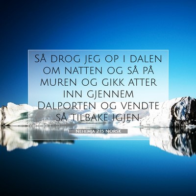 Picture 07 - Nehemja 2:15 NORSK - Så drog jeg op i dalen om natten og så på - Bible Verse Picture