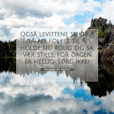 Picture 07 - Nehemja 8:11 NORSK - Også levittene søkte å få alt folket til å - Bible Verse Picture