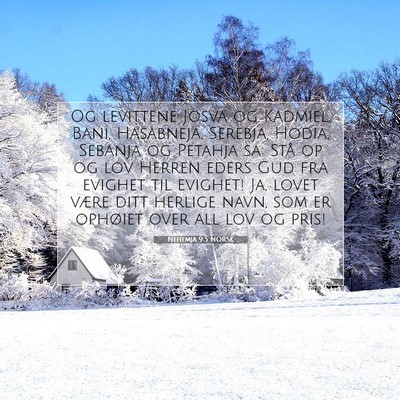 Picture 07 - Nehemja 9:5 NORSK - Og levittene Josva og Kadmiel, Bani, Hasabneja, - Bible Verse Picture