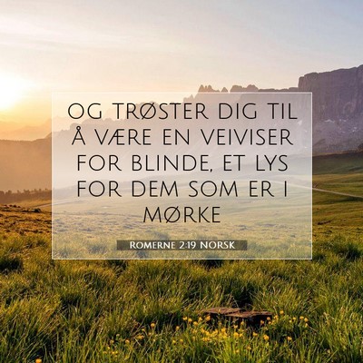 Picture 07 - Romerne 2:19 NORSK - og trøster dig til å være en veiviser for - Bible Verse Picture