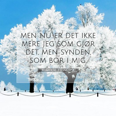 Picture 07 - Romerne 7:17 NORSK - men nu er det ikke mere jeg som gjør det, men - Bible Verse Picture