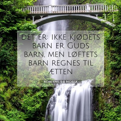 Picture 07 - Romerne 9:8 NORSK - det er: ikke kjødets barn er Guds barn, men - Bible Verse Picture
