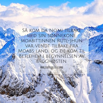 Picture 07 - Rut 1:22 NORSK - Så kom da No'mi tilbake med sin sønnekone, - Bible Verse Picture