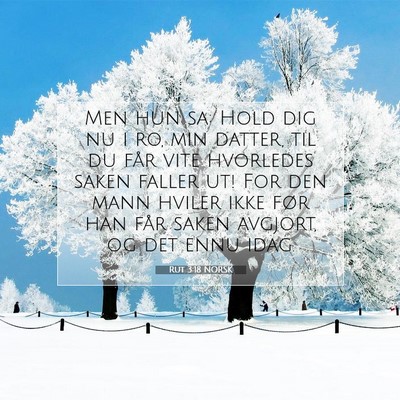 Picture 07 - Rut 3:18 NORSK - Men hun sa: Hold dig nu i ro, min datter, til du - Bible Verse Picture