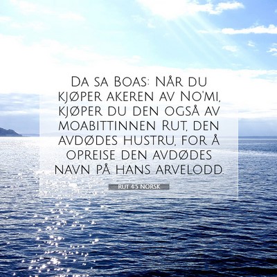 Picture 07 - Rut 4:5 NORSK - Da sa Boas: Når du kjøper akeren av No'mi, - Bible Verse Picture