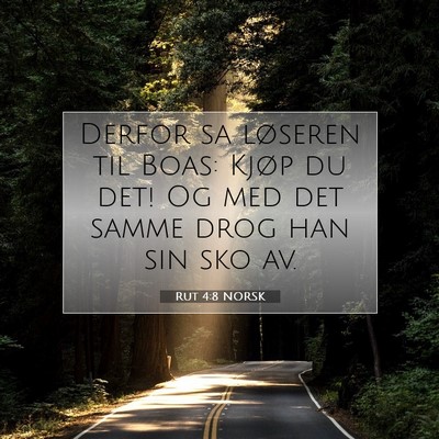 Picture 07 - Rut 4:8 NORSK - Derfor sa løseren til Boas: Kjøp du det! Og med - Bible Verse Picture