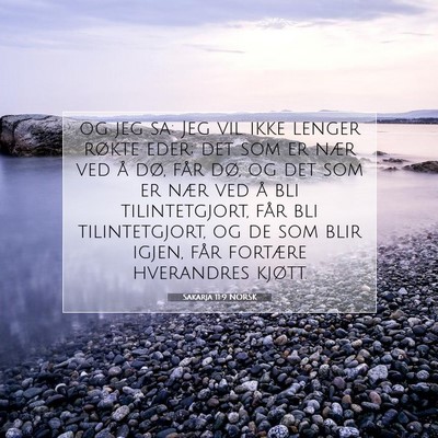 Picture 07 - Sakarja 11:9 NORSK - og jeg sa: Jeg vil ikke lenger røkte eder; det - Bible Verse Picture