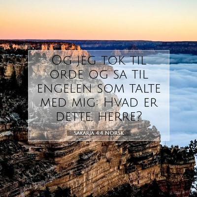 Picture 07 - Sakarja 4:4 NORSK - Og jeg tok til orde og sa til engelen som talte - Bible Verse Picture