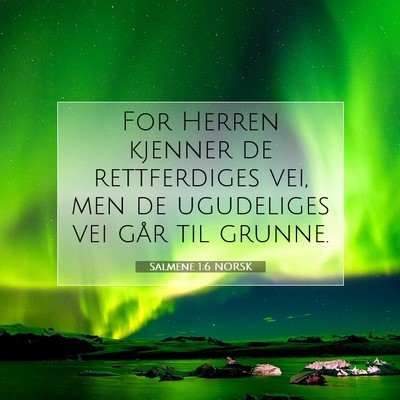 Picture 07 - Salmene 1:6 NORSK - For Herren kjenner de rettferdiges vei, men de - Bible Verse Picture