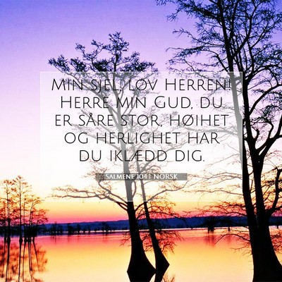 Picture 07 - Salmene 104:1 NORSK - Min sjel, lov Herren! Herre min Gud, du er såre - Bible Verse Picture