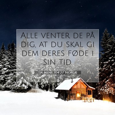 Picture 07 - Salmene 104:27 NORSK - Alle venter de på dig, at du skal gi dem deres - Bible Verse Picture