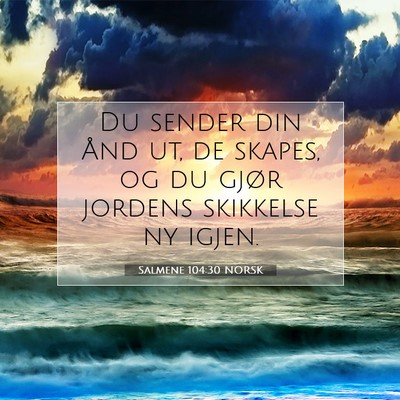 Picture 07 - Salmene 104:30 NORSK - Du sender din Ånd ut, de skapes, og du gjør - Bible Verse Picture