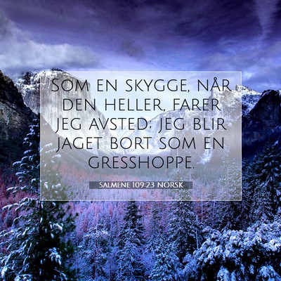 Picture 07 - Salmene 109:23 NORSK - Som en skygge, når den heller, farer jeg avsted; - Bible Verse Picture